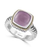 Effy Rose Quartz And 18k Yellow Goldplated 0.925 Sterling Silver Ring