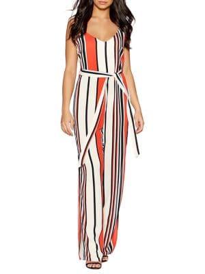 Quiz Stripe Palazzo Split Jumpsuit