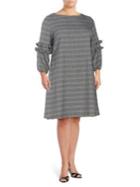 Gabby Skye Plus Plaid Long-sleeve A-line Dress