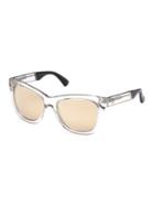 Guess 56mm Soft Cat Eye Transparent Sunglasses