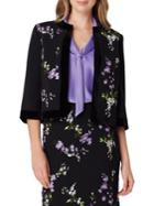 Tahari Arthur S. Levine Embroidered Floral Velvet-trim Jacket