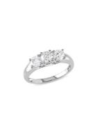 Sonatina 14k White Gold And Diamond 3-stone Engagement Ring