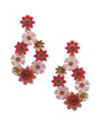 Anne Klein Crystal-embellished Floral Drop Earrings
