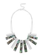 Kenneth Cole New York Hexed Geometric Abalone Stick Frontal Necklace
