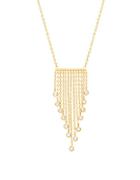 Lord & Taylor Cubic Zirconia 18k Gold Fringe Necklace