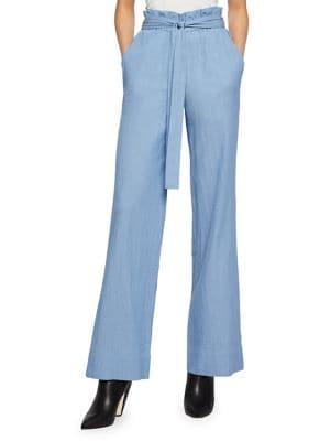 Bcbgeneration Wide-leg Cotton Paperbag Pants