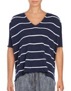 Eileen Fisher Organic Linen And Organic Cotton Striped Tee