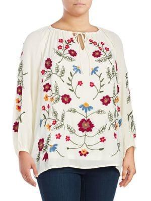 Context Plus Floral Raglan-sleeve Top