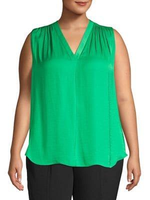 Vince Camuto Plus Casual V-neck Blouse