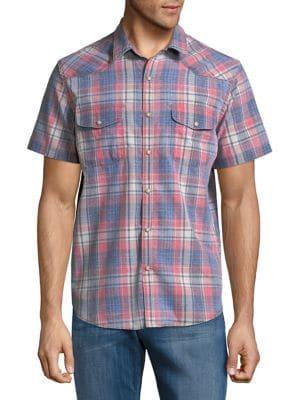 Lucky Brand Dusty Plaid Western Shirt