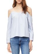 Calvin Klein Jeans Stripe Oxford Cold-shoulder Top
