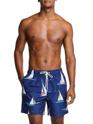 Nautica Boat Motif Full-elastic Swim Shorts