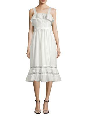 Shoshanna Valery Flounce Midi Dress