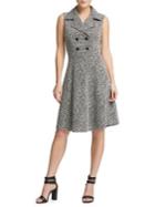 Donna Karan Tweed Double Breasted Fit-&-flare Dress