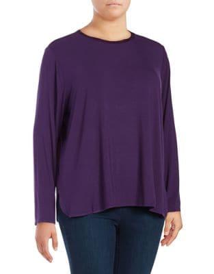 Lord & Taylor Plus Charm Tie Back Top