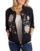 Democracy Floral Embroidered Bomber Jacket