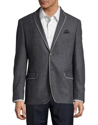 Tallia Orange Slim-fit Melange Wool Herringbone Sport Jacket
