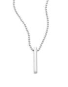 Alex Woo Silvertone Linear Bar Pendant Necklace