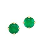 Effy Emerald And 14k Gold Stud Earrings