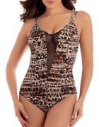 Miraclesuit Printed V-neck Swimsuit