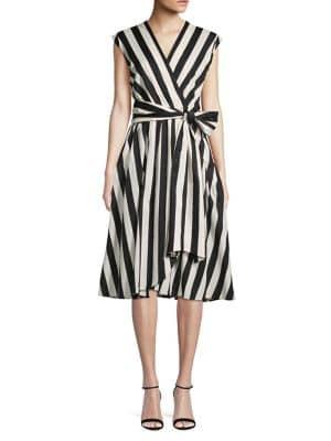 Marella Sleeveless Striped Wrap Dress