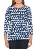 Rafaella Embellished Watercolor Drop-print Top