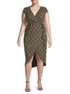 Quiz Plus Geometric-print Wrap Dress