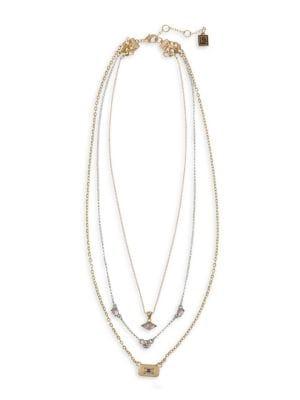 Laundry By Shelli Segal Gold Rush Goldtone & Crystal 2-row Shaky Necklace