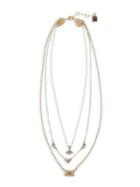 Laundry By Shelli Segal Gold Rush Goldtone & Crystal 2-row Shaky Necklace