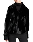 Donna Karan Velvet Darted Wide Lapel Jacket
