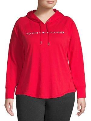 Tommy Hilfiger Plus Logo Cotton Blend Hoodie
