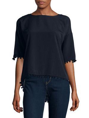 French Connection Pom-pom Hi-lo Top