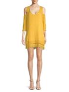 Bb Dakota Cold-shoulder Mini Shift Dress