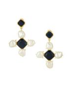Oscar De La Renta Baroque Faux Pearl And Swarovski Crystal Clip-on Earrings