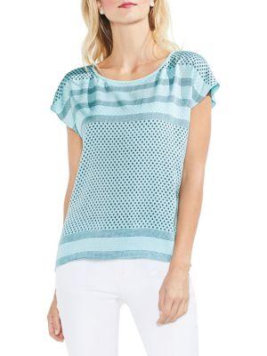 Vince Camuto Printed Extend Shoulder Top