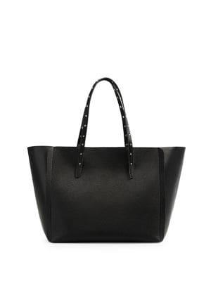 Mango Studded Faux Leather Shopper