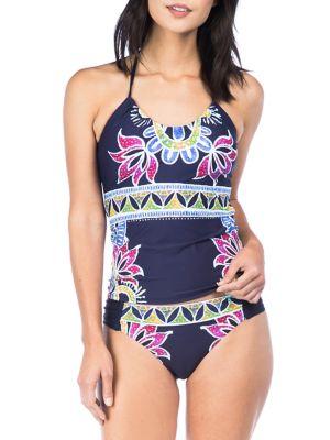 Trina Turk Lotus Batik Tankini Top