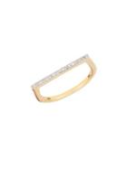 Adina Reyter 14k Yellow Gold & 0.10 Tcw White Diamond Pave Flat Bar Ring