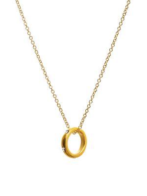Dogeared Karma Goldplated Ring Pendant Necklace