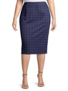 Lord & Taylor Plus Windowpane No-waistband Skirt