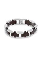 Lord & Taylor Two-tone Stainless Steel Cross-link Bracelet
