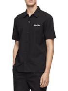 Calvin Klein Logo Short-sleeve Button-down Shirt