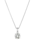 Crislu Royal Brilliant Cut Crystal, Sterling Silver And Pure Platinum Pendant Necklace