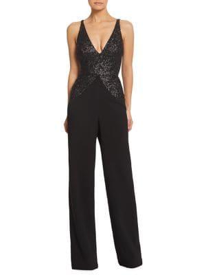 Dress The Population Joey Sequin & Crepe Jumpsuit