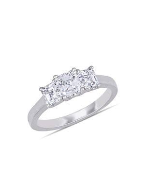 Sonatina 14k White Gold & Asscher-cut Diamond Engagement Ring