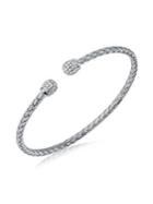 Lord & Taylor Sterling Silver And Cubic Zirconia Braided Cuff Bracelet