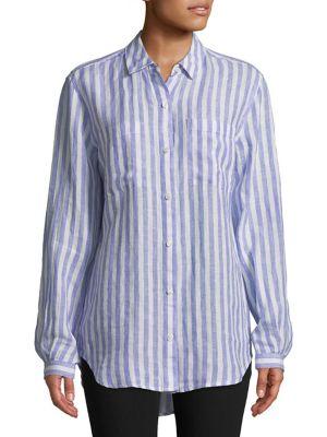 Lord & Taylor Stripe Linen Button-down Shirt