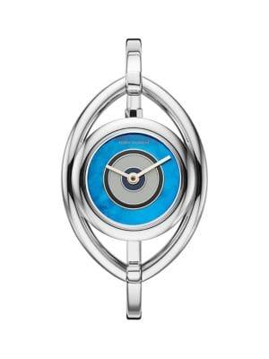Tory Burch Evil Eye Stainless Steel Bangle Watch