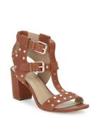 424 Fifth Letha Leather Studded Sandals