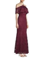 Laundry By Shelli Segal Popover Lace Halter Gown